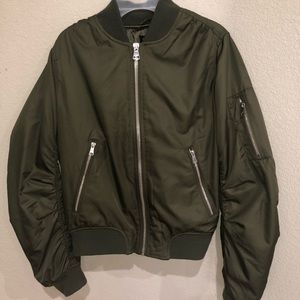 Olive Green Topshop Bomber Jacket